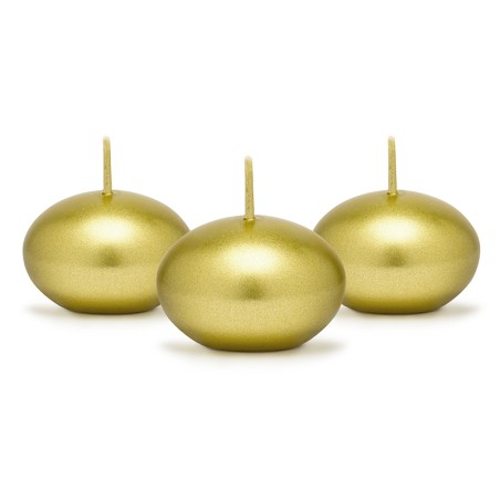 Bougies flottantes dorées métallisées Ø 4 cm - Lot de 50