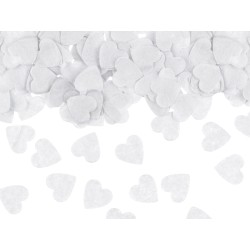Canon à confettis cœurs blancs 28 cm