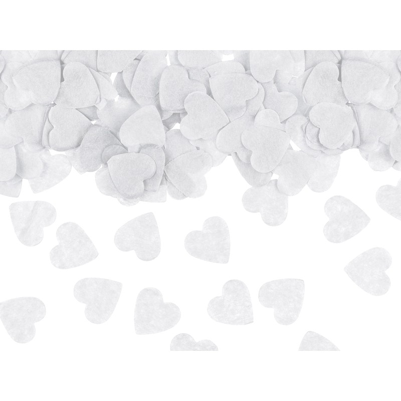 Canon à confettis cœurs blancs 28 cm