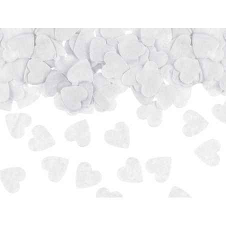 Canon à confettis cœurs blancs 28 cm