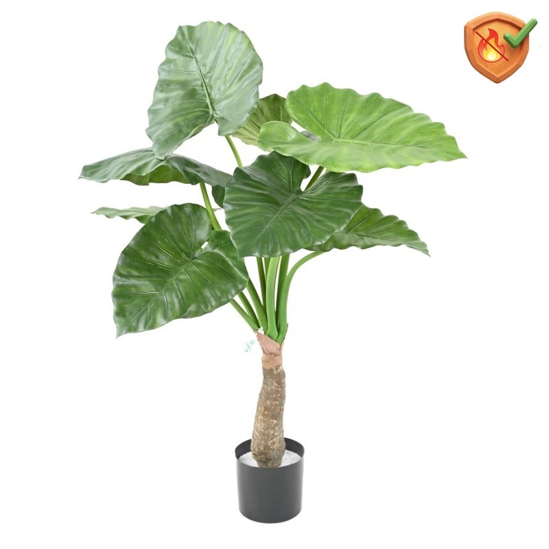 Alocasia Calidora artificiel anti-feu 80 cm