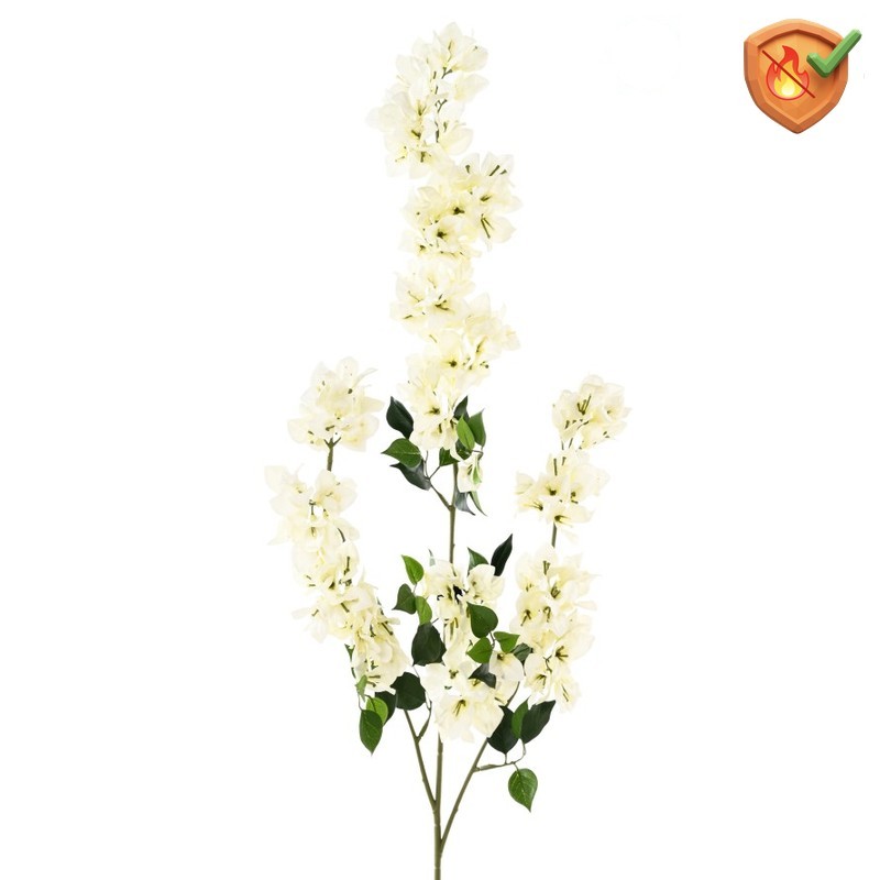 Bougainvillée artificielle anti-feu tige XL blanche