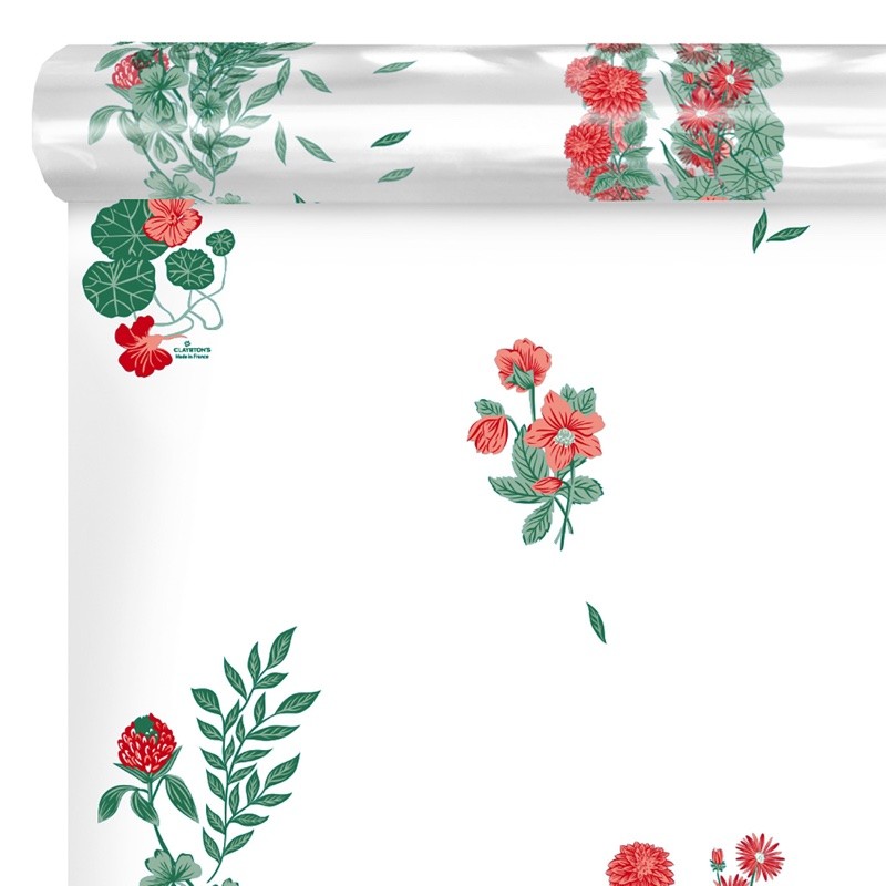 Rouleau polypro Douce Saison rouge - emballage bouquet fleuriste
