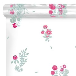 Rouleau polypro Douce Saison rose - emballage bouquet fleuriste