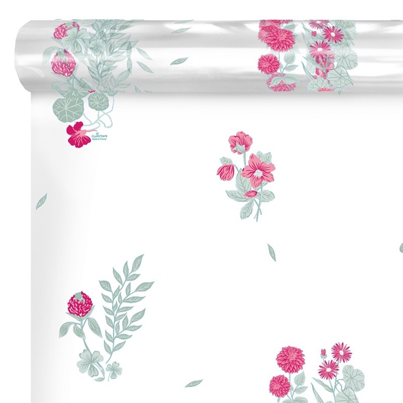 Rouleau polypro Douce Saison rose - emballage bouquet fleuriste