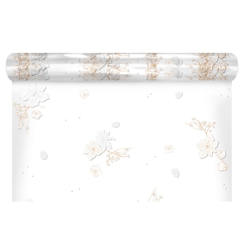 Rouleau polypro Automne blanc - emballage bouquet de saison