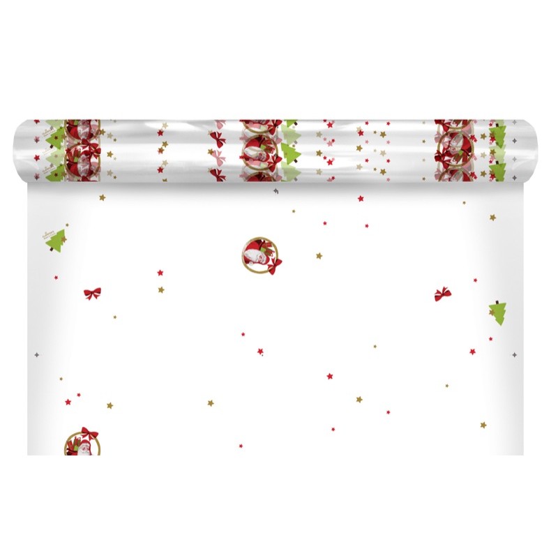 Rouleau polypro Santa - motif Père Noël pour bouquet