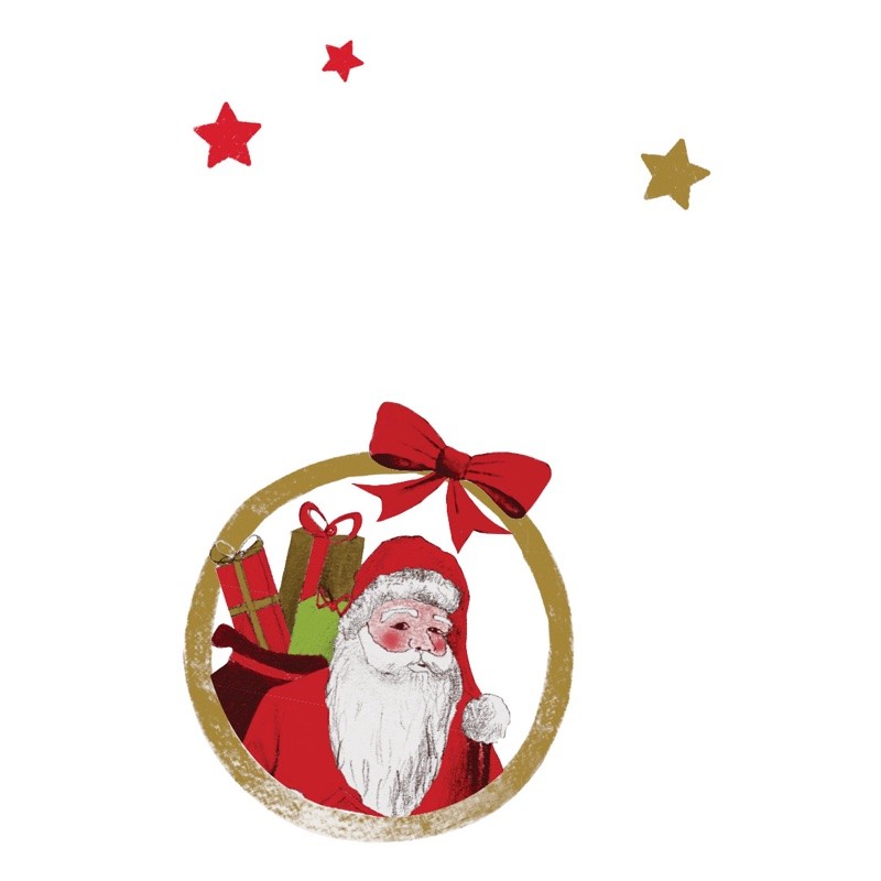 Rouleau polypro Santa - détail du médaillon Père Noël