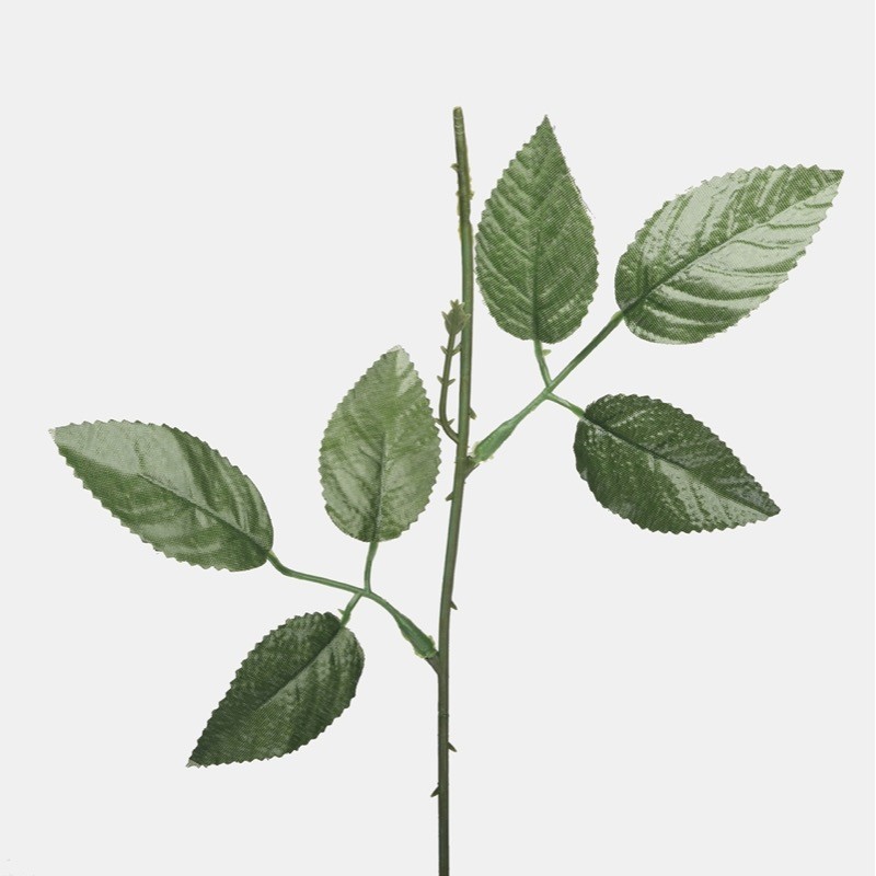 Tige de rose artificielle verte 44 cm, sans fleur