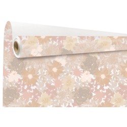 Rouleau kraft Florencia moka - fleurs pastel