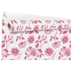 Rouleau kraft Sydney fuchsia - fleurs ton sur ton
