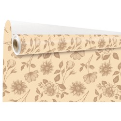 Rouleau kraft Sydney beige - fleurs ton sur ton
