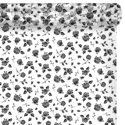 Rouleau polypro Maria à roses noires