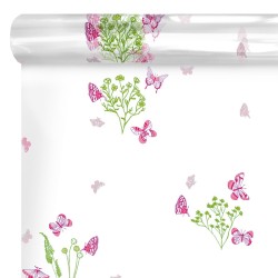 Rouleau polypro Edony rose à papillons