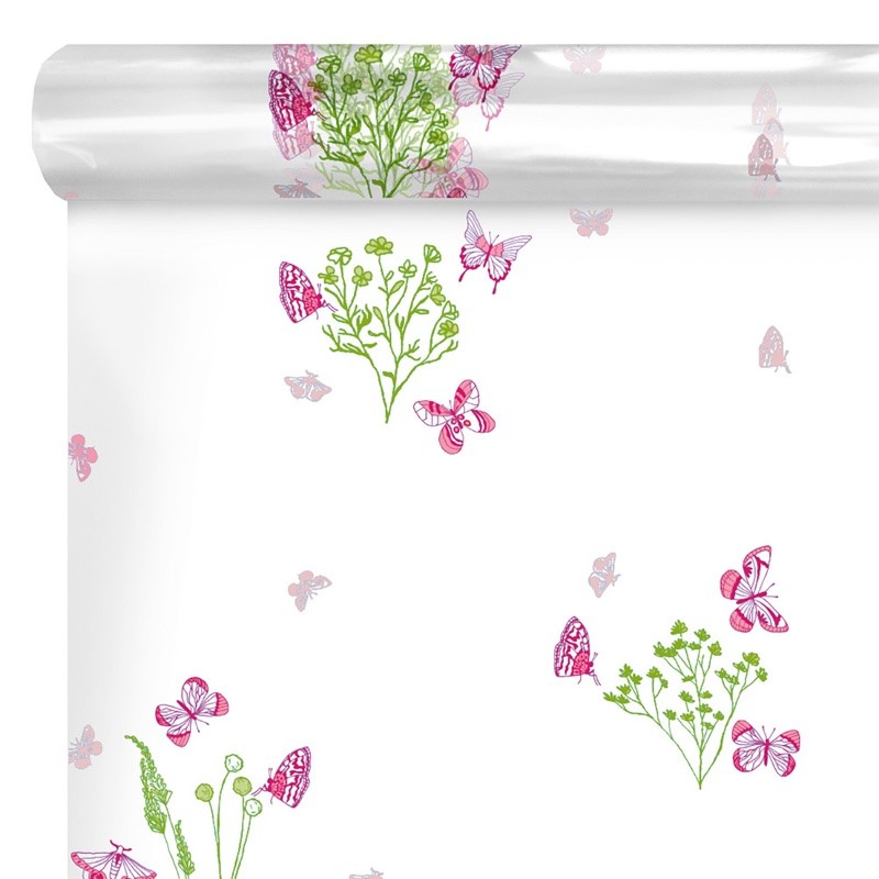 Rouleau polypro Edony rose à papillons