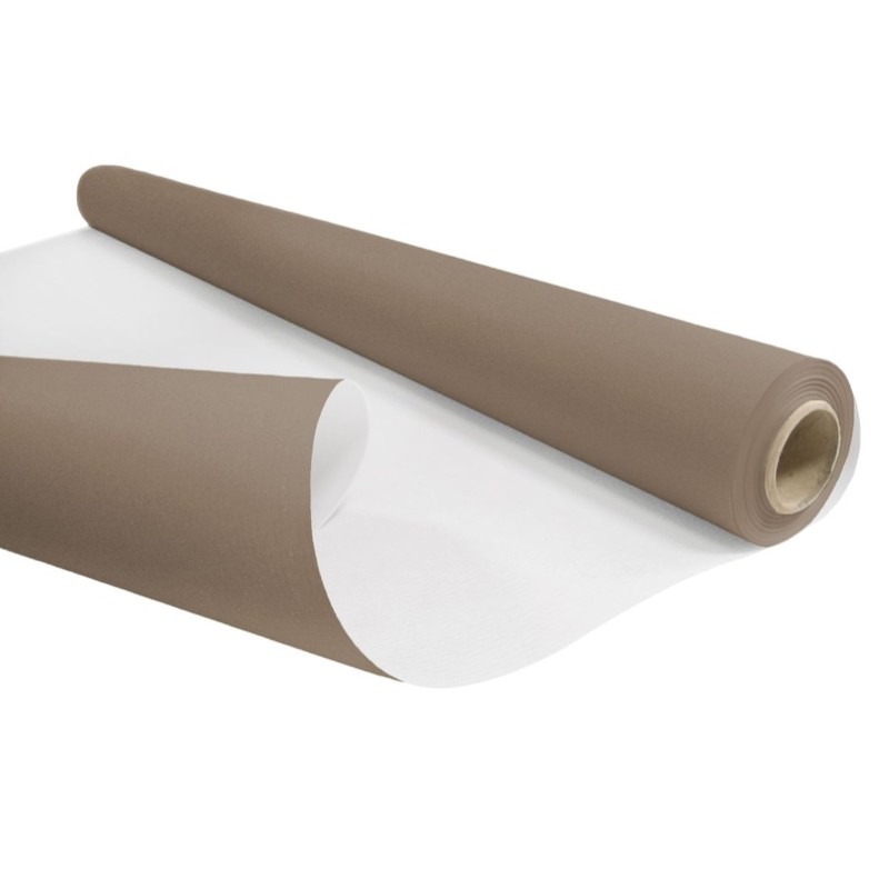 Rouleau kraft moka et blanc