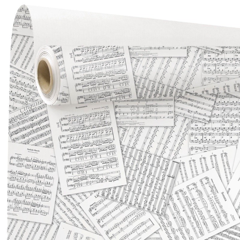 Rouleau kraft Récital partitions sur fond blanc