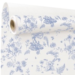 Rouleau kraft Toile de Jouy bleu