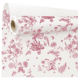 Rouleau kraft Toile de Jouy rose