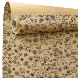Rouleau kraft Lucy noir sur kraft brun