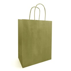 Sac kraft kaki à poignées torsadées