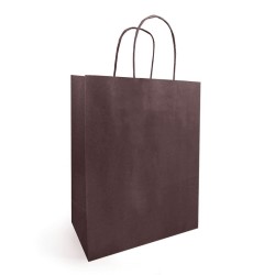 Sac kraft chocolat à poignées torsadées