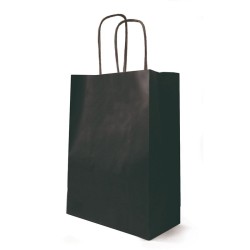 Sac kraft noir à poignées torsadées