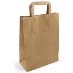Sac kraft alimentaire naturel à poignées plates