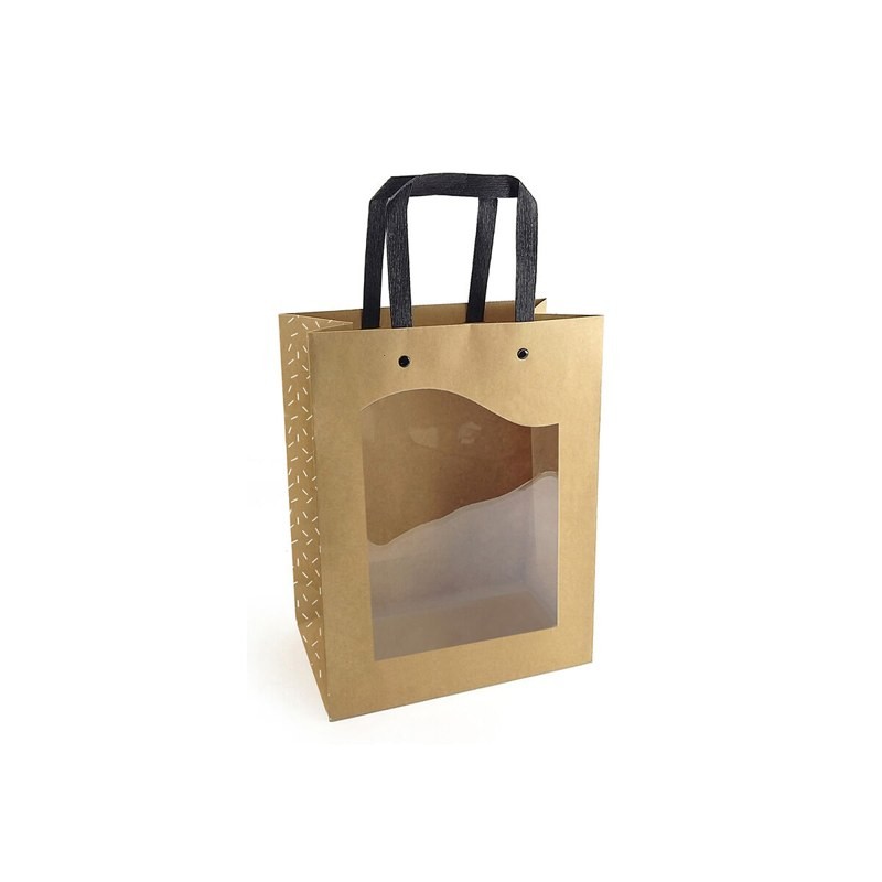 Sac carton à fenêtre Délicatesse kraft naturel