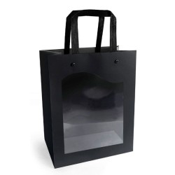 Sac carton à fenêtre Délicatesse noir