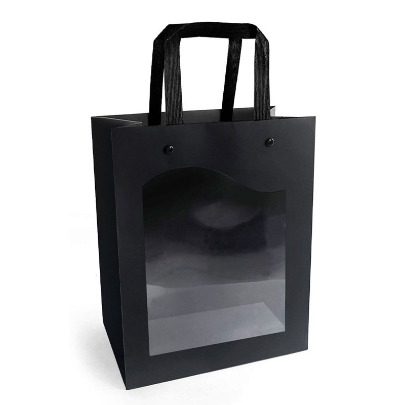 Sac carton à fenêtre Délicatesse noir