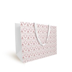 Sac carton luxe de Noël Crystal blanc et cuivre