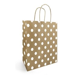 Sac kraft imprimé pois blancs