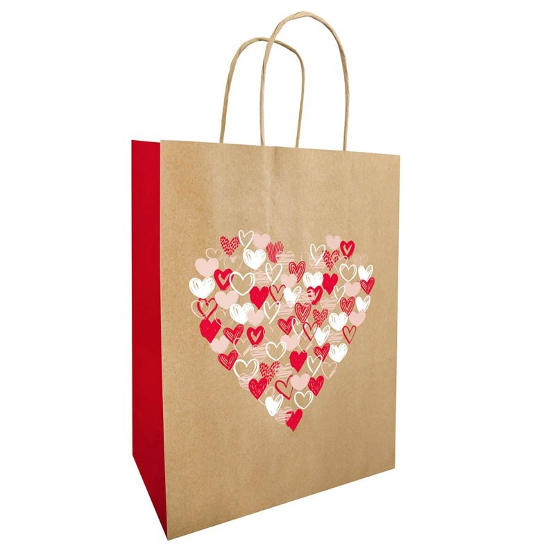 Sac kraft Saint-Valentin cœur de cœurs