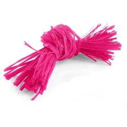 Raphia naturel fuchsia, floche de 300 g