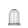 Cloche en verre sur socle bois Ø12 H.16 cm – verrerie pour décoration de mariage, vente en gros aux fleuristes