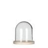 Cloche en verre sur socle bois Ø12 H.13 cm – grossiste en verrerie