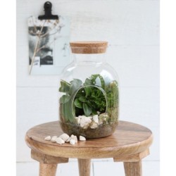 Bouteille cylindre en verre avec bouchon Ø12 H.18 cm – verrerie en gros
