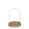 Cloche en verre LED sur socle bois Ø12 H.16,5 cm – verrerie en gros