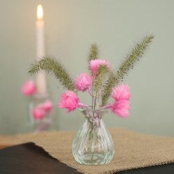 Vase fleur en verre H.9 Ø7 cm transparent – vase en verre pour décoration de mariage, vente en gros aux fleuristes