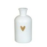 Vase en verre Riga cœur doré blanc Ø7 H.12 cm – vase en verre en gros
