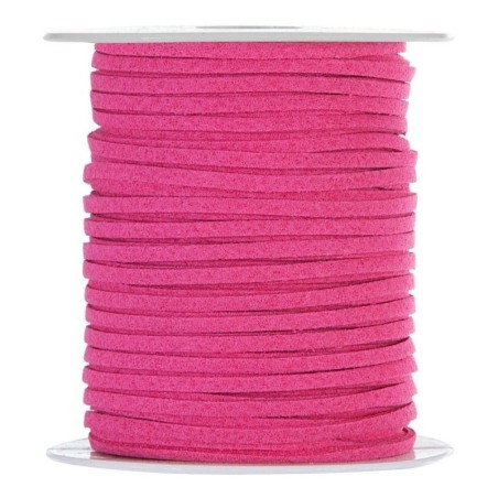 Cordelette en Cuir Fuchsia 3mm x 45m