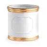 Cache-pot cylindrique blanc à bords dorés Ø14 H.14 cm – déco Noël en gros