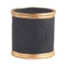 Cache-pot cylindrique noir à bords dorés Ø14 H.14 cm – décoration de Noël pour vitrine de commerçant, vente en gros