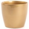 Cache-pot bombé or en terre cuite Ø28 H.23 cm – décoration de Noël pour vitrine de commerçant, vente en gros