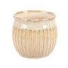 Cache-pot à rayures beige en céramique Ø14,5 H.13,5 cm – grossiste en déco de Noël