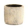 Cache-pot cylindre rayé noir et or en ciment Ø12 H.12 cm – grossiste en déco de Noël