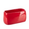 Jardinière rectangulaire rouge en dolomite 20 x 10 H.10 cm – décoration de Noël pour vitrine de commerçant, vente en gros