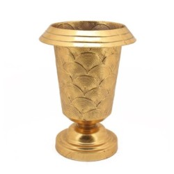 Coupe Art déco dorée sur pied rond Ø28,5 H.37,5 cm – déco Noël en gros