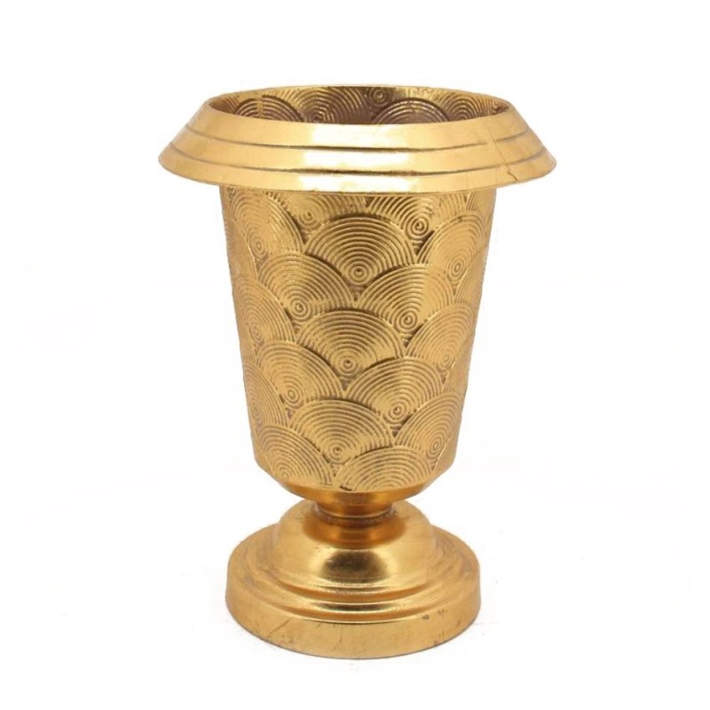 Coupe Art déco dorée sur pied rond Ø28,5 H.37,5 cm – déco Noël en gros